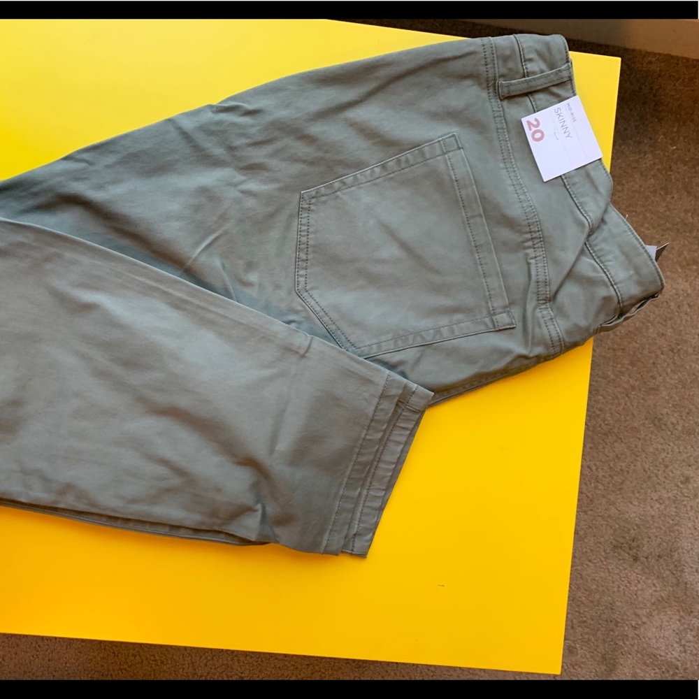 Olive green skinny pants